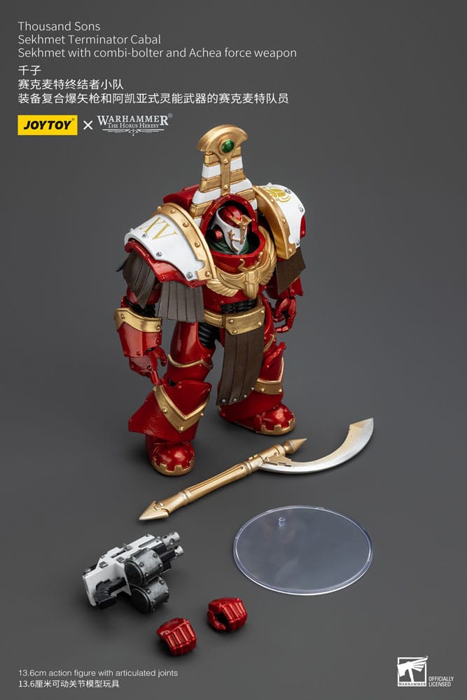 Warhammer The Horus Heresy Actionfigur 1/18 Thousand Sons Sekhmet Terminator Cabal Sekhmet with Combi-Bolter and Achea Force Weapon 14 cm Image 8