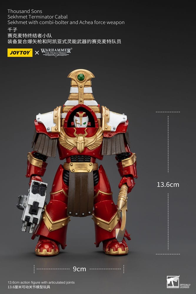 Warhammer The Horus Heresy Actionfigur 1/18 Thousand Sons Sekhmet Terminator Cabal Sekhmet with Combi-Bolter and Achea Force Weapon 14 cm Image 9