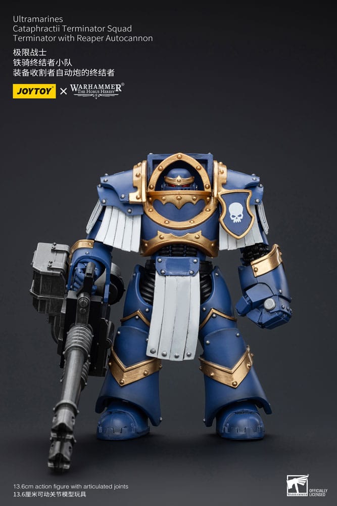 Warhammer The Horus Heresy Actionfigur 1/18 Uitramarines Cataphractii Terminator Squad Terminator with Reaper Autocannon 14 cm Image 1