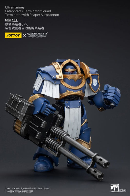 Warhammer The Horus Heresy Actionfigur 1/18 Uitramarines Cataphractii Terminator Squad Terminator with Reaper Autocannon 14 cm Image 2