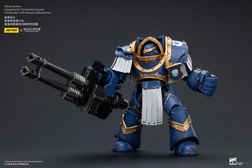 Warhammer The Horus Heresy Actionfigur 1/18 Uitramarines Cataphractii Terminator Squad Terminator with Reaper Autocannon 14 cm Image 4