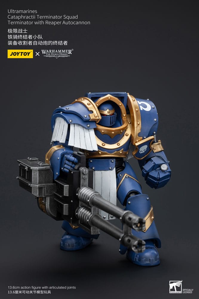 Warhammer The Horus Heresy Actionfigur 1/18 Uitramarines Cataphractii Terminator Squad Terminator with Reaper Autocannon 14 cm Image 5