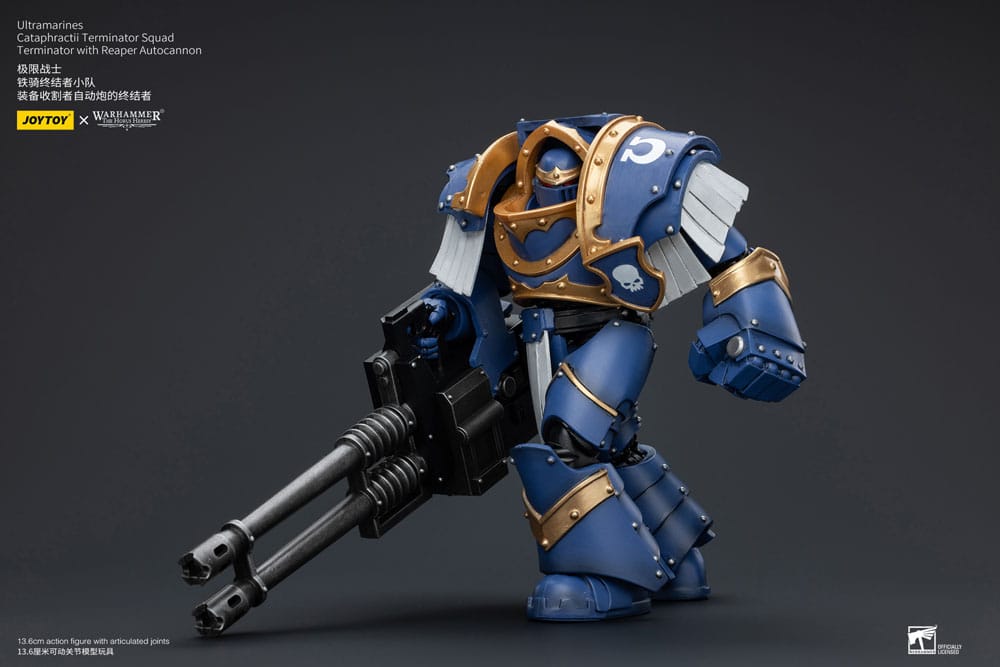 Warhammer The Horus Heresy Actionfigur 1/18 Uitramarines Cataphractii Terminator Squad Terminator with Reaper Autocannon 14 cm Image 6