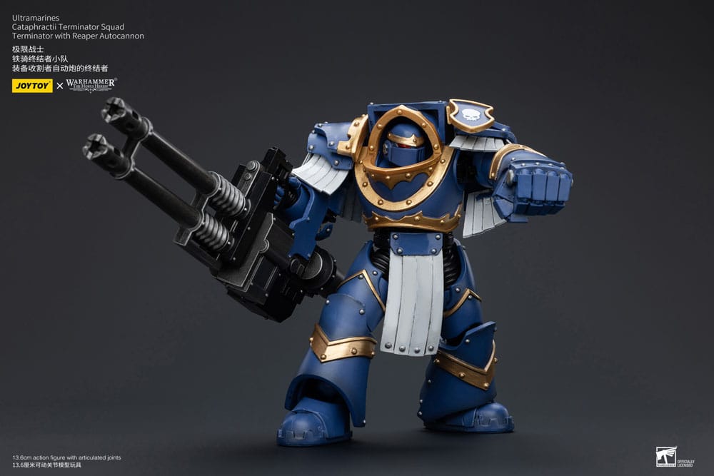 Warhammer The Horus Heresy Actionfigur 1/18 Uitramarines Cataphractii Terminator Squad Terminator with Reaper Autocannon 14 cm Image 7