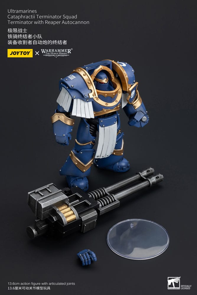 Warhammer The Horus Heresy Actionfigur 1/18 Uitramarines Cataphractii Terminator Squad Terminator with Reaper Autocannon 14 cm Image 8