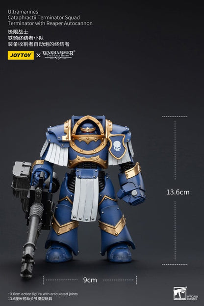 Warhammer The Horus Heresy Actionfigur 1/18 Uitramarines Cataphractii Terminator Squad Terminator with Reaper Autocannon 14 cm Image 9