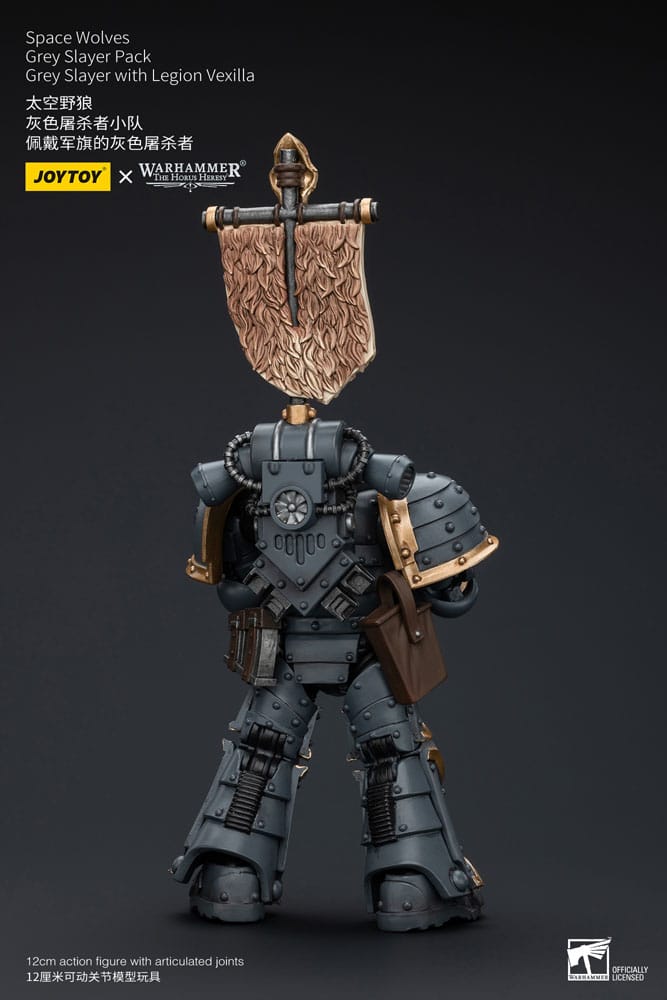 Warhammer The Horus Heresy Actionfigur 1/18 Space Wolves Grey Slayer Pack Grey Slayer With Legion Vexilla 12 cm Image 3