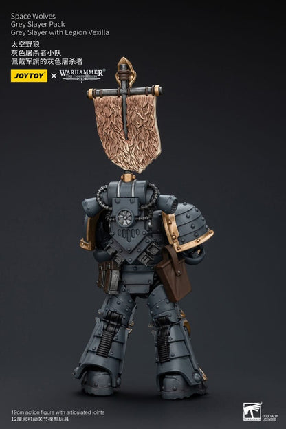 Warhammer The Horus Heresy Actionfigur 1/18 Space Wolves Grey Slayer Pack Grey Slayer With Legion Vexilla 12 cm Image 3