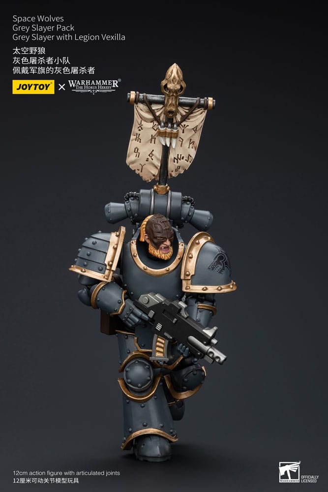 Warhammer The Horus Heresy Actionfigur 1/18 Space Wolves Grey Slayer Pack Grey Slayer With Legion Vexilla 12 cm Image 5