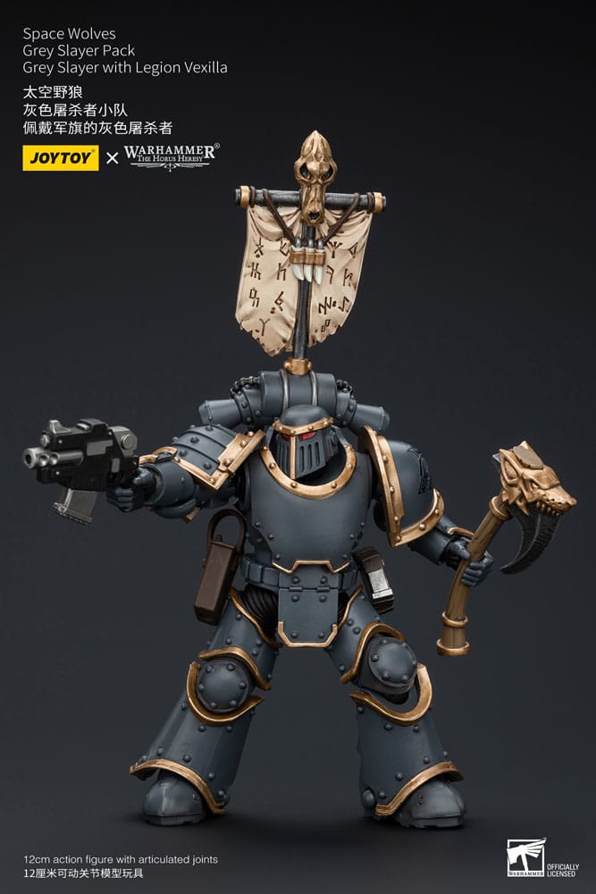 Warhammer The Horus Heresy Actionfigur 1/18 Space Wolves Grey Slayer Pack Grey Slayer With Legion Vexilla 12 cm Image 6