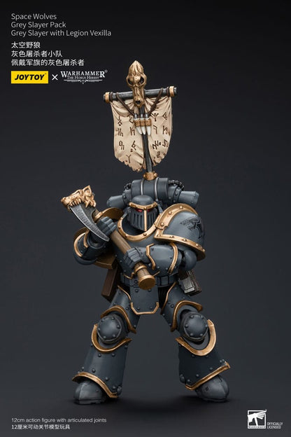 Warhammer The Horus Heresy Actionfigur 1/18 Space Wolves Grey Slayer Pack Grey Slayer With Legion Vexilla 12 cm Image 7
