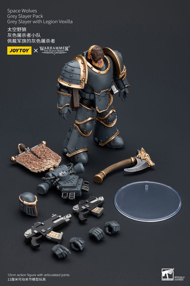 Warhammer The Horus Heresy Actionfigur 1/18 Space Wolves Grey Slayer Pack Grey Slayer With Legion Vexilla 12 cm Image 8