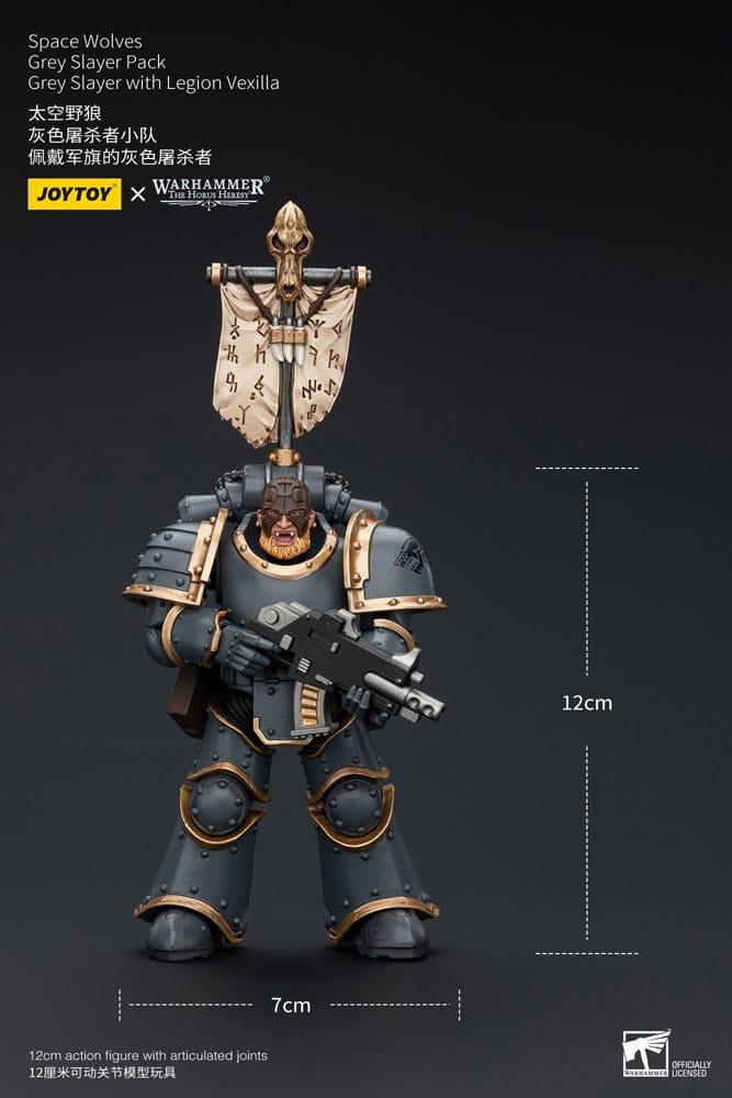 Warhammer The Horus Heresy Actionfigur 1/18 Space Wolves Grey Slayer Pack Grey Slayer With Legion Vexilla 12 cm Image 9