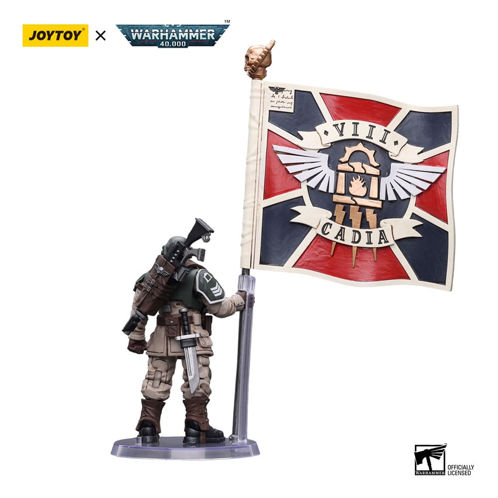 Warhammer 40k Actionfigur 1/18 Astra Militarum Cadian Command Squad Veteran with Regimental Standard 12 cm Image 3