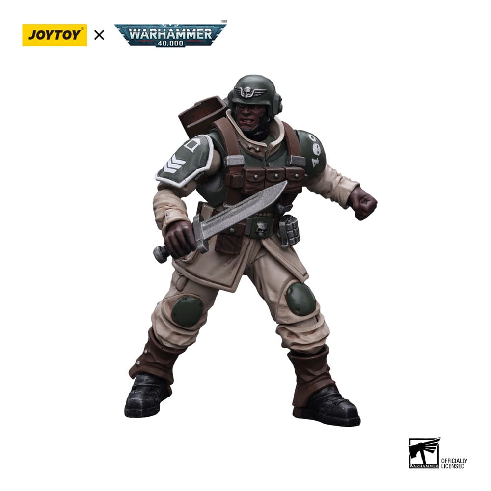 Warhammer 40k Actionfigur 1/18 Astra Militarum Cadian Command Squad Veteran with Regimental Standard 12 cm Image 5