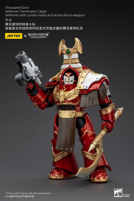 Warhammer The Horus Heresy Actionfigur 1/18 Thousand Sons Sekhmet Terminator Cabal Sekhmet with Combi-Melta and Achea Force Weapon 14 cm Image 2