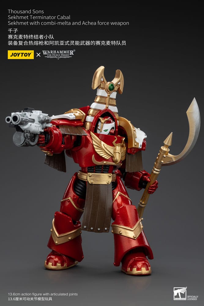 Warhammer The Horus Heresy Actionfigur 1/18 Thousand Sons Sekhmet Terminator Cabal Sekhmet with Combi-Melta and Achea Force Weapon 14 cm Image 4