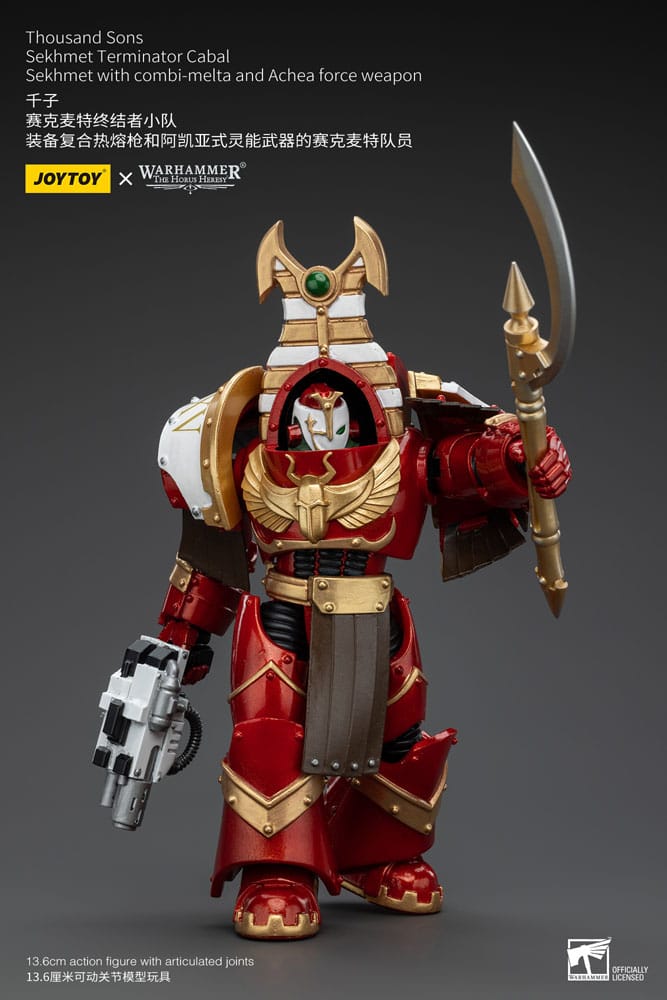 Warhammer The Horus Heresy Actionfigur 1/18 Thousand Sons Sekhmet Terminator Cabal Sekhmet with Combi-Melta and Achea Force Weapon 14 cm Image 6