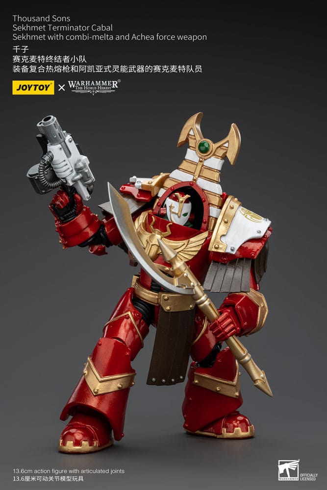 Warhammer The Horus Heresy Actionfigur 1/18 Thousand Sons Sekhmet Terminator Cabal Sekhmet with Combi-Melta and Achea Force Weapon 14 cm Image 7