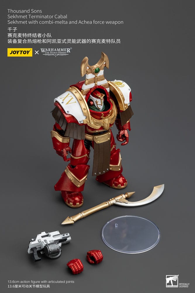 Warhammer The Horus Heresy Actionfigur 1/18 Thousand Sons Sekhmet Terminator Cabal Sekhmet with Combi-Melta and Achea Force Weapon 14 cm Image 8