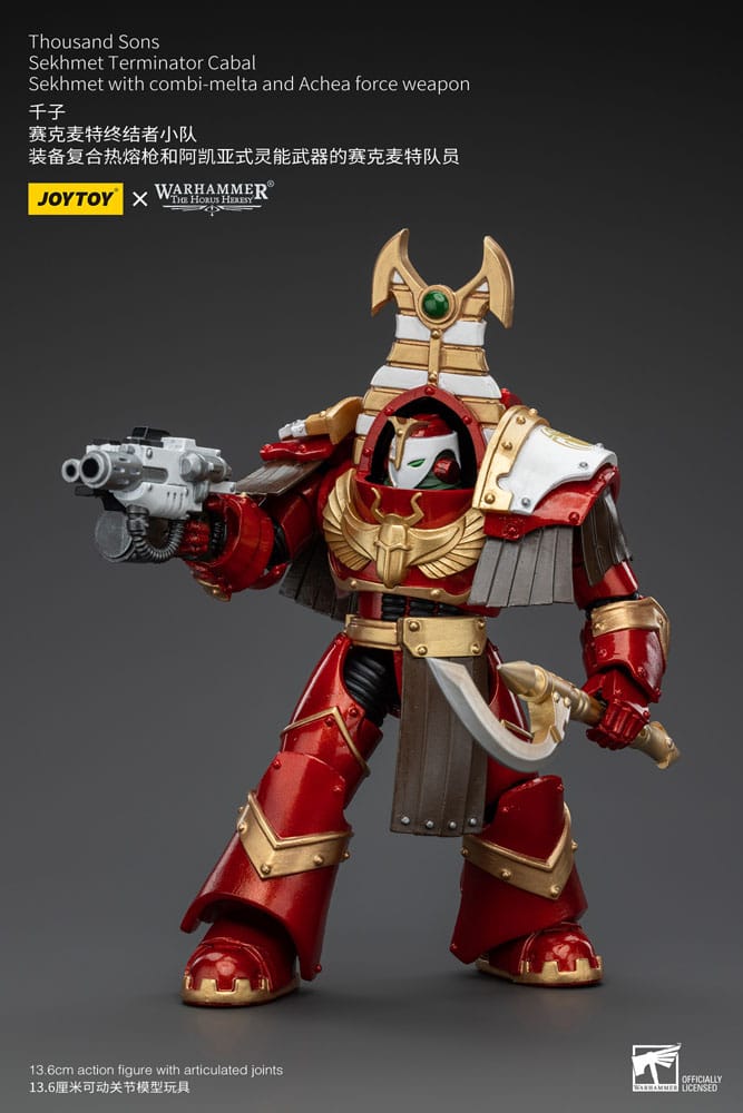 Warhammer The Horus Heresy Actionfigur 1/18 Thousand Sons Sekhmet Terminator Cabal Sekhmet with Combi-Melta and Achea Force Weapon 14 cm Image 9