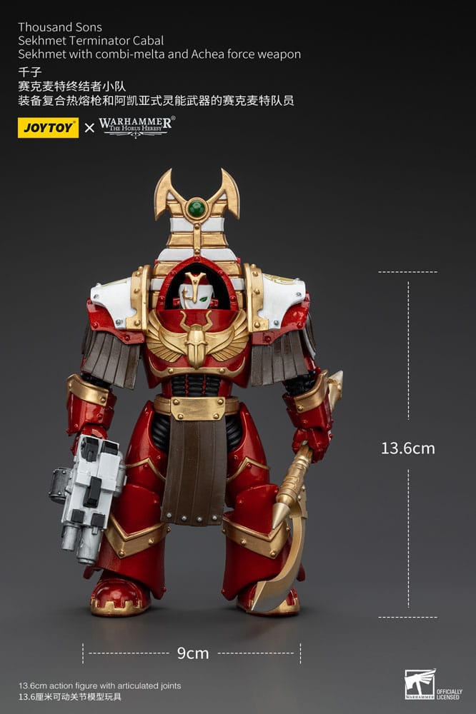 Warhammer The Horus Heresy Actionfigur 1/18 Thousand Sons Sekhmet Terminator Cabal Sekhmet with Combi-Melta and Achea Force Weapon 14 cm Image 10