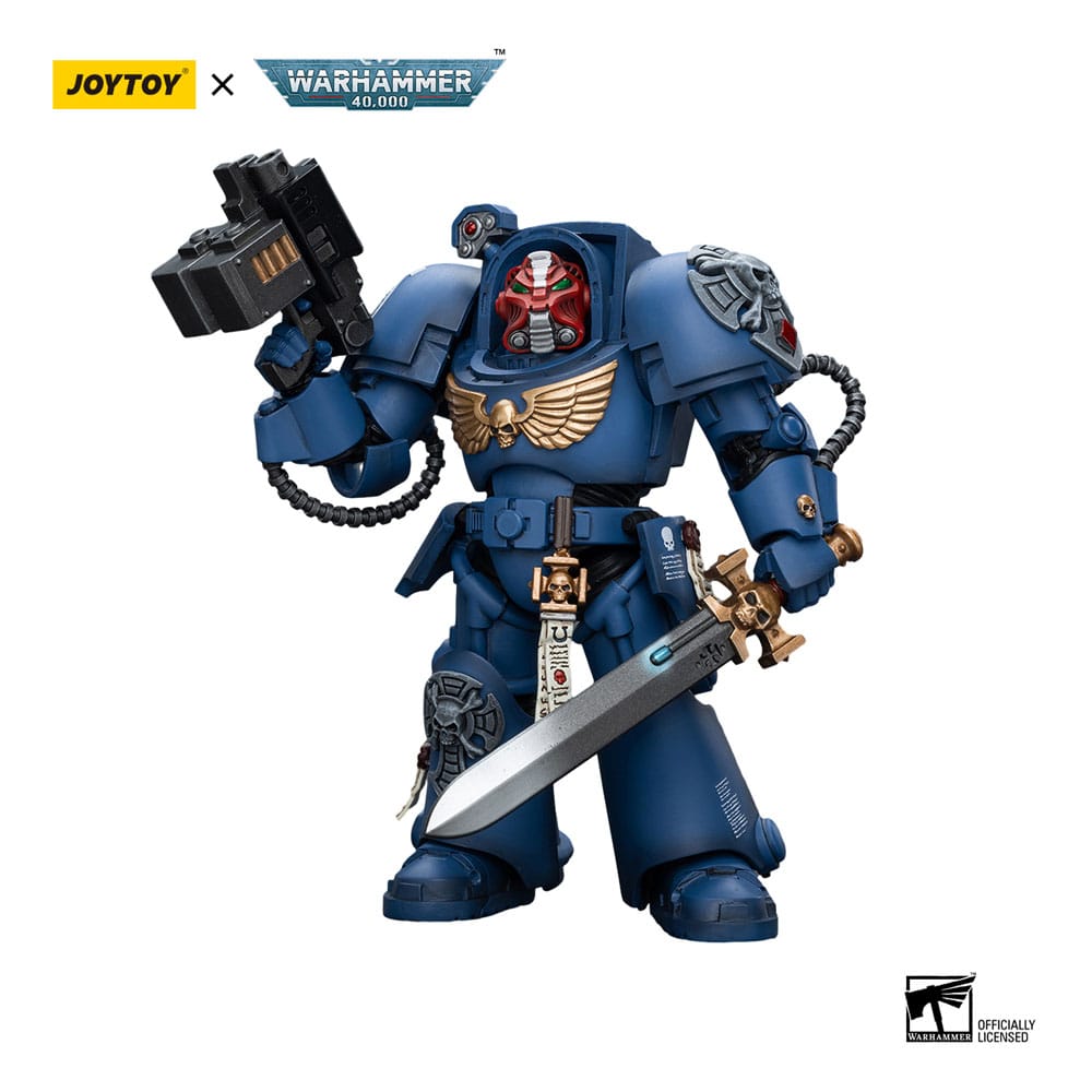 Warhammer 40k Actionfigur 1/18 Ultramarines Terminator Squad Sergeant with Power Sword and Teleport Homer 12 cm Image 3