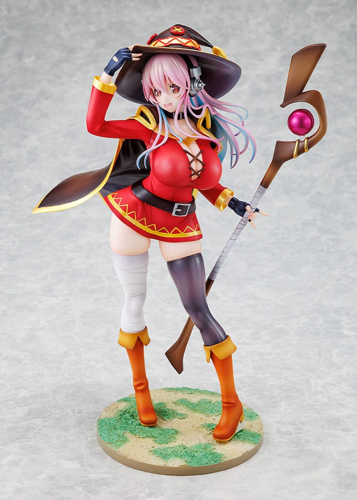 Super Sonico x Konosuba PVC Statue 1/7 Super Sonico Megumin collaboration Ver. 25 cm Image 3