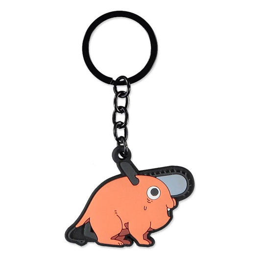 Chainsaw Man Gummi-Schlüsselanhänger Pochita Sitting Image 1