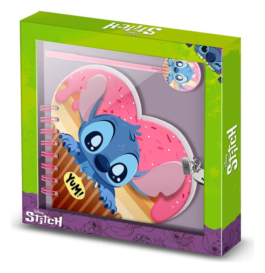 Lilo & Stitch Heart Diary & Pen Geschenk-Set Muffin Pink Image