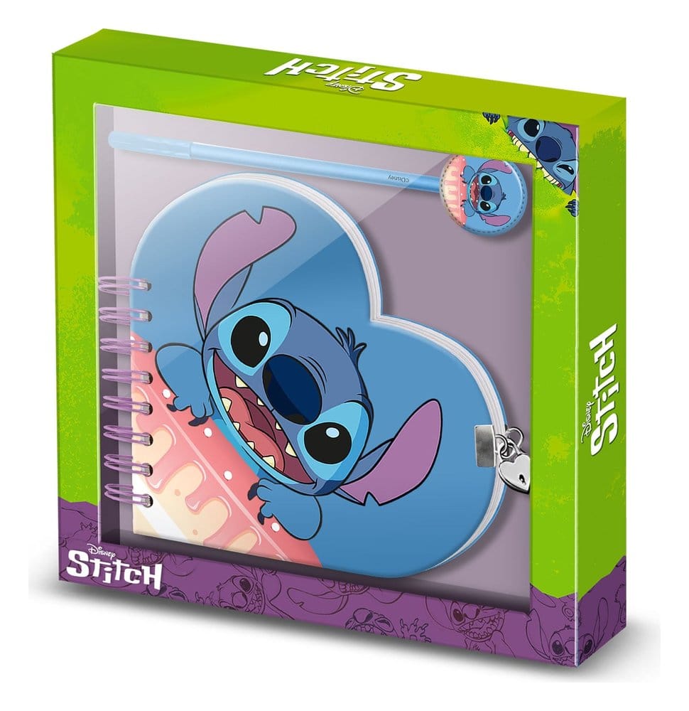 Lilo & Stitch Heart Diary & Pen Geschenk-Set Cake Blue Image