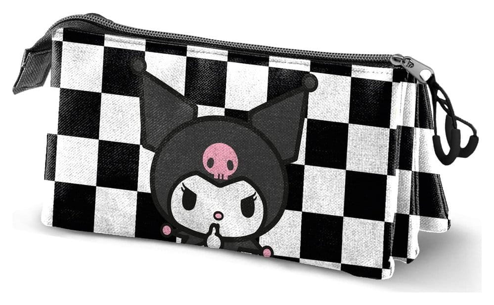 Sanrio Triple Federmäppchen Kuromi Black & White Image 1