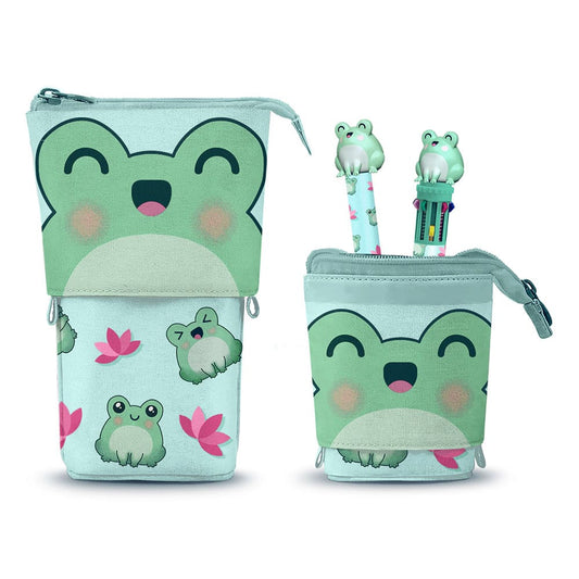 Oh My Pop! Pop Up Federmäppchen mit Zehnfarbkugelschreiber & löschbarem Gelstift Froggy Image
