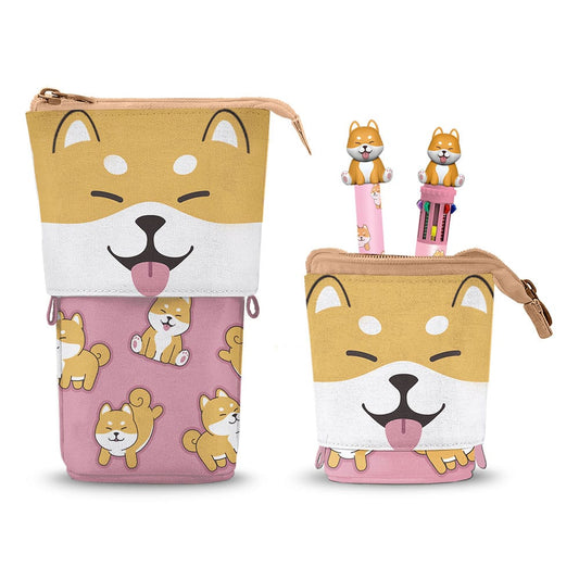 Oh My Pop! Pop Up Federmäppchen mit Zehnfarbkugelschreiber & löschbarem Gelstift Shiba Image