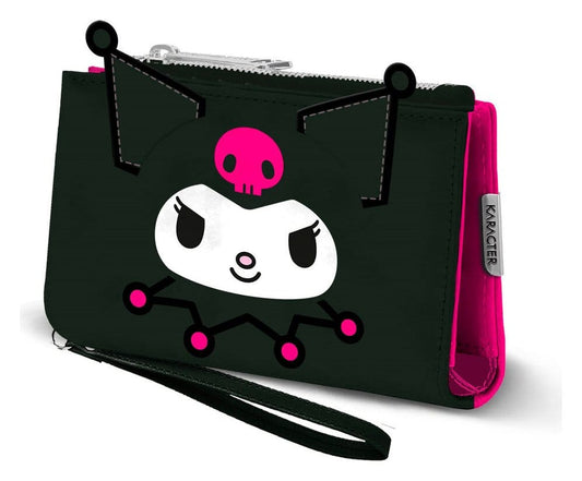 Sanrio Slim Brieftasche Kuromi Face Image 1