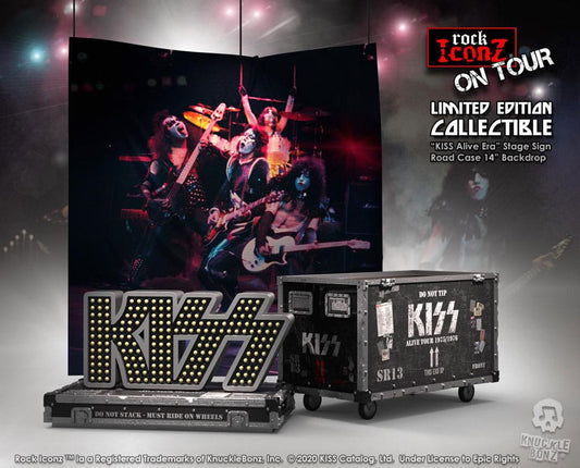 Kiss Rock Ikonz On Tour Road Case Statue & Bühnenhintergrund Set Alive! Tour Image 1