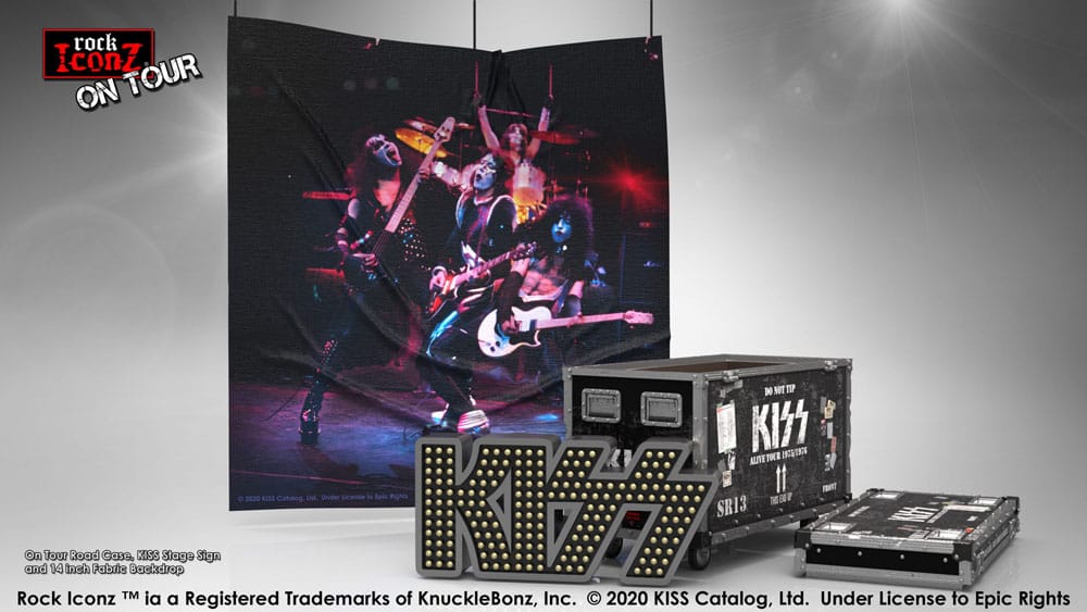 Kiss Rock Ikonz On Tour Road Case Statue & Bühnenhintergrund Set Alive! Tour Image 5