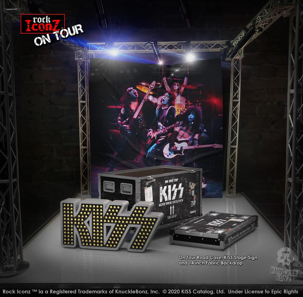Kiss Rock Ikonz On Tour Road Case Statue & Bühnenhintergrund Set Alive! Tour Image 6