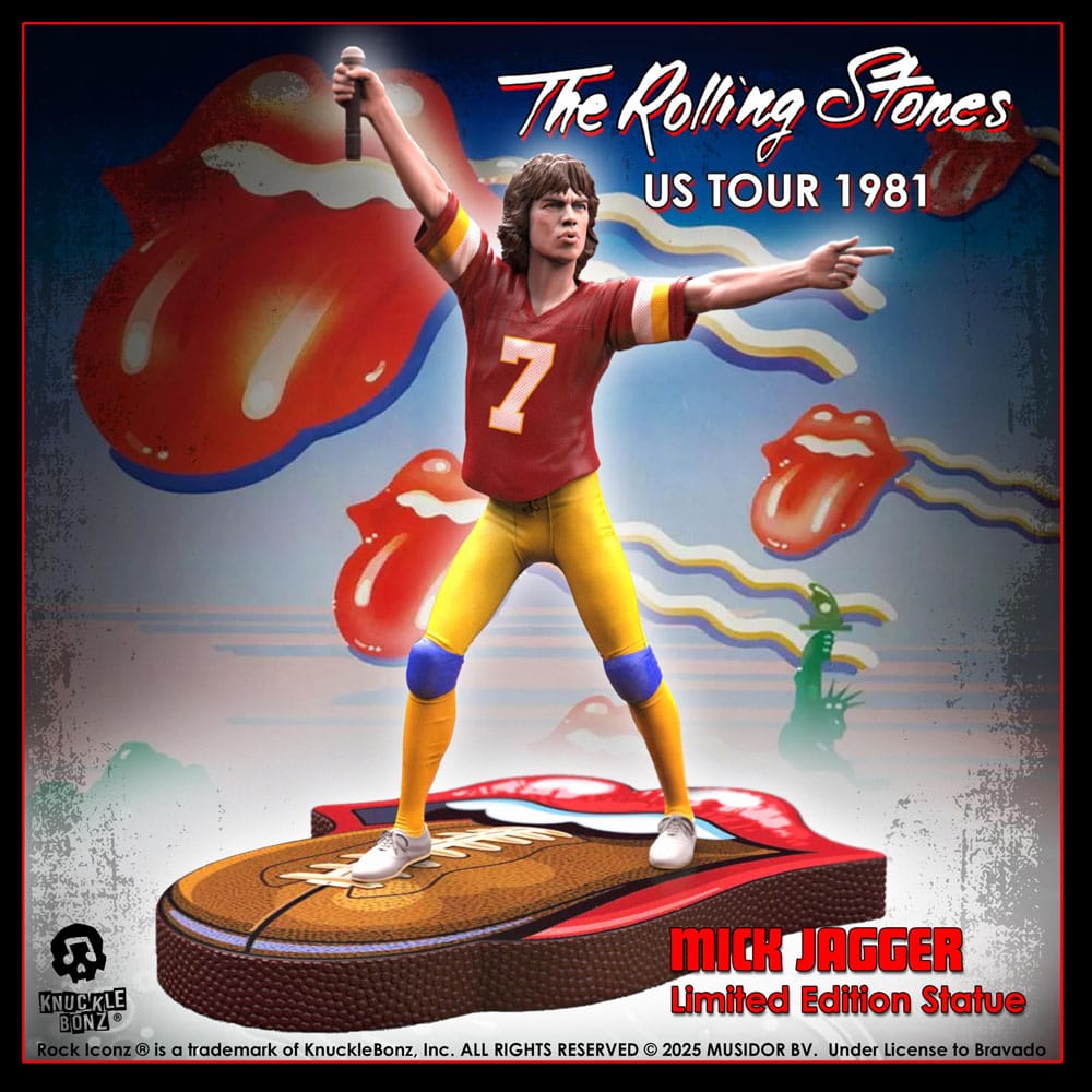 Rolling Stones Rock Iconz Statue Mick Jagger US Tour 1981 (Burgundy Jersey) 22 cm Image 8