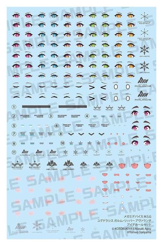 Megami Device M.S.G. Zubehör-Set für Plastic Model Kits Yggdrasis Garm Ripper Avalanche Eye Decal Set Image