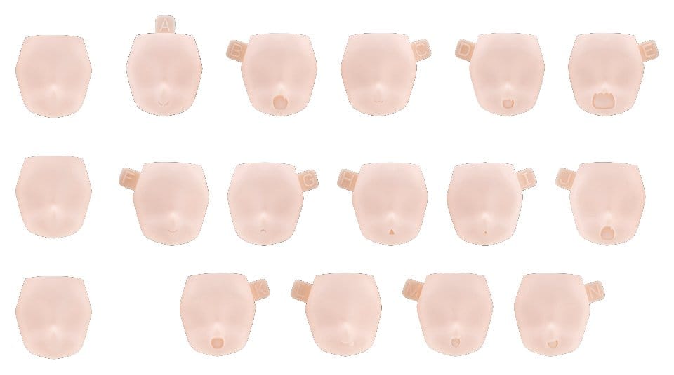 Megami Device M.S.G. Zubehör-Set für Plastic Model Kits 10 Face Set Puni Mofu 01 Skin Color B Image