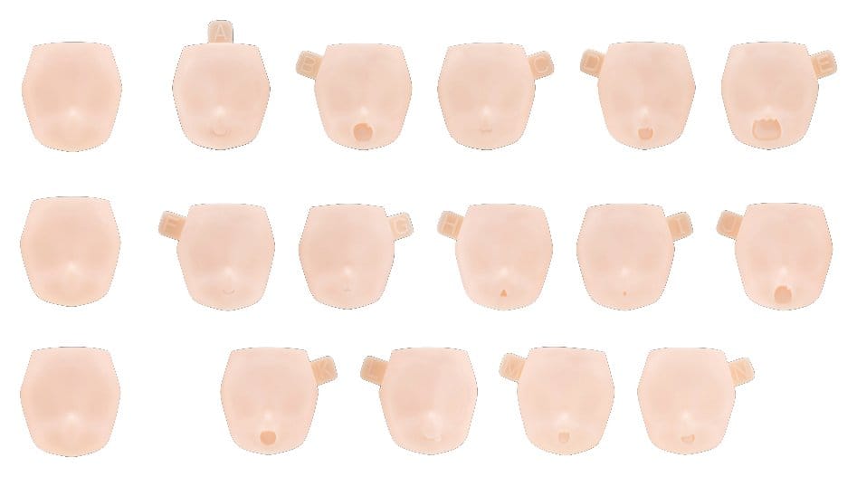 Megami Device M.S.G. Zubehör-Set für Plastic Model Kits 1/1 10 Face Set Puni Mofu 01 Skin Color C Image