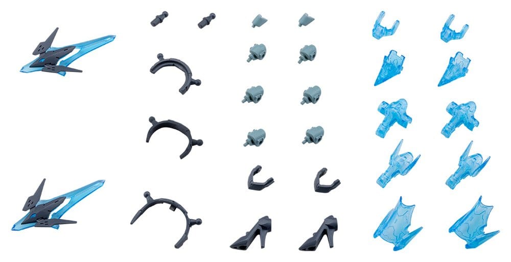 Kotobukiya M.S.G. Model Kit Zubehör-Set Mecha Supply 34 Holonic Headdress & Holonic High Heels Grey Ver. Image 1