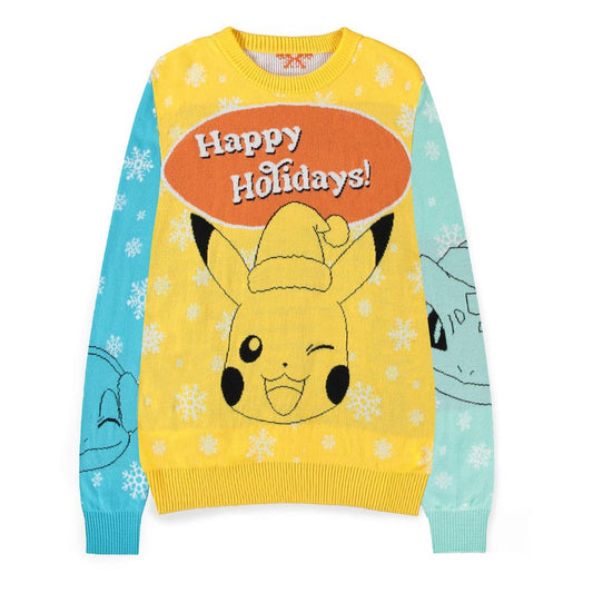 Pokémon Pullover Pikachu, Bulbasaur, Squirtle & Charmander (Christmas Jumper) Größe L Image 1