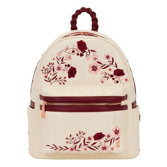 Loungefly Midi-Rucksack Cream & Red Floral Image 1