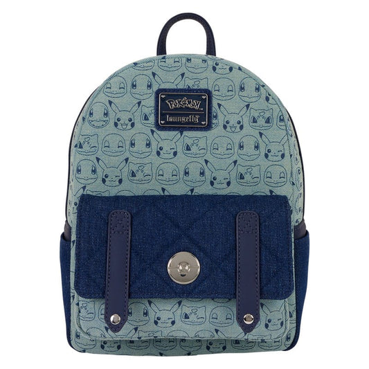 Pokemon by Loungefly Mini Rucksack Faux Denim Image 1