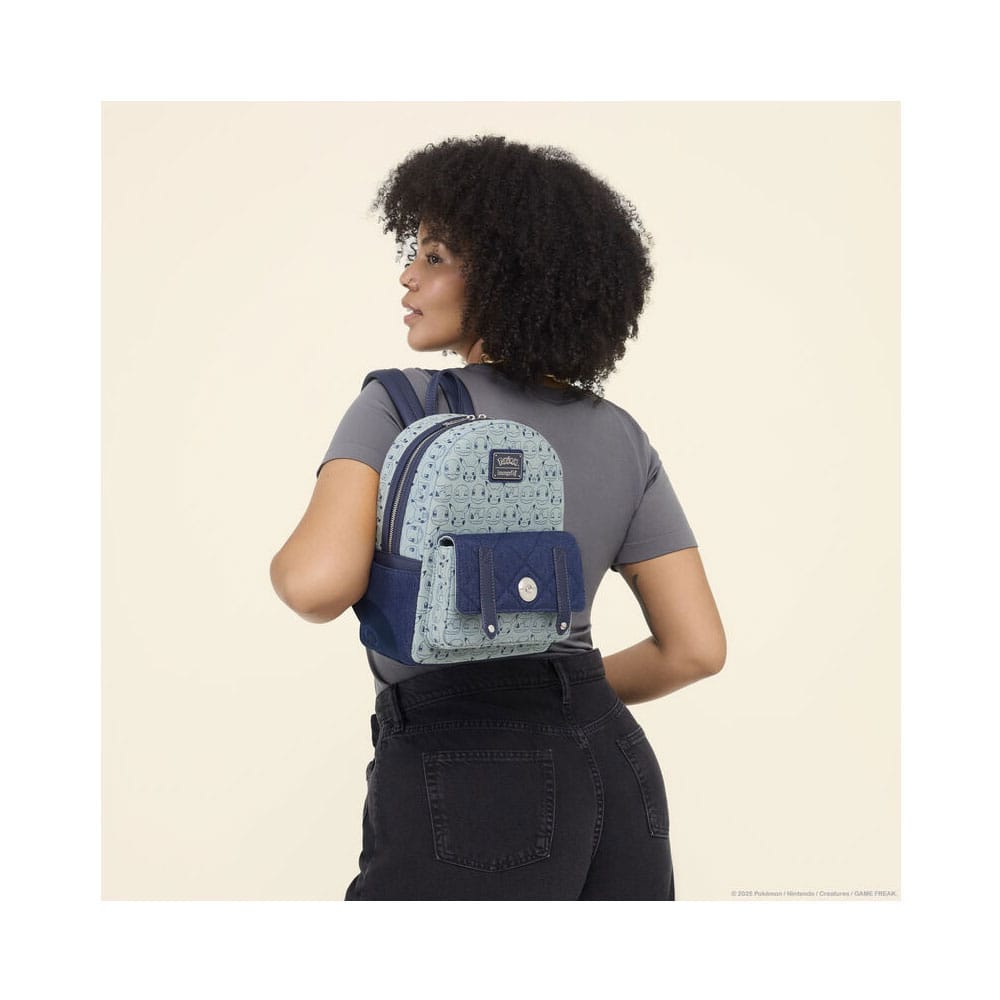 Pokemon by Loungefly Mini Rucksack Faux Denim Image 5
