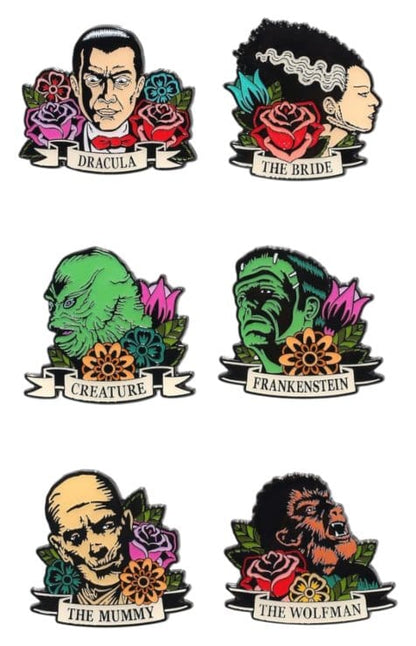 Universal Monsters Ansteck-Pins Floral Tattoo Mystery Blind Display (12) Image 1