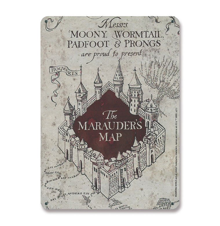 Harry Potter Blechschild Marauders Map 15 x 21 cm Image 1