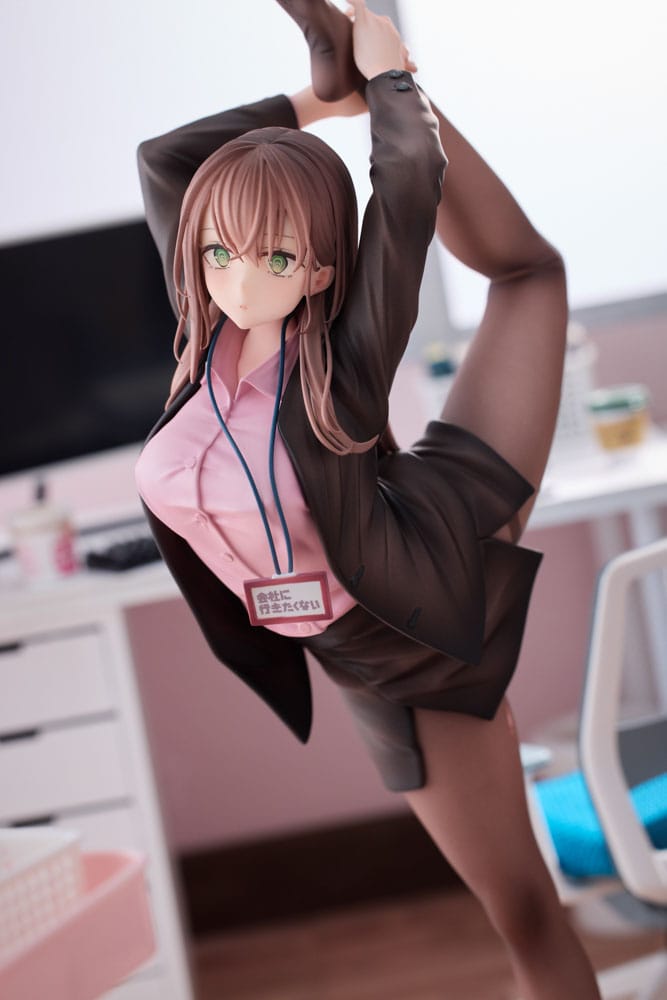 Original Character PVC Statue 1/6 OL-chan Who Doesn't Want to Go to Work Pink Ver. 26 cm Image 3